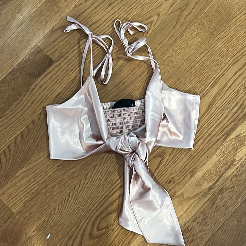 Hazel Boutique Women’s Pink Tie in Front Top Size Large